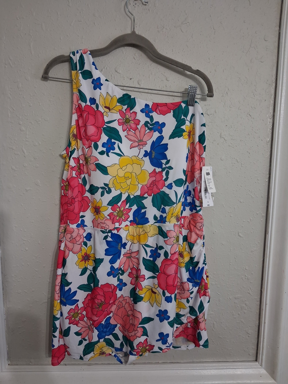 Liz Claiborne one piece dress swimsuit one shoulder nwt straps included plus 16